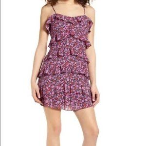 4SI3NNA Floral Ruffle Tiered mini Dress Size Small